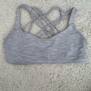 Heathered grey and white free to be lululemon bra